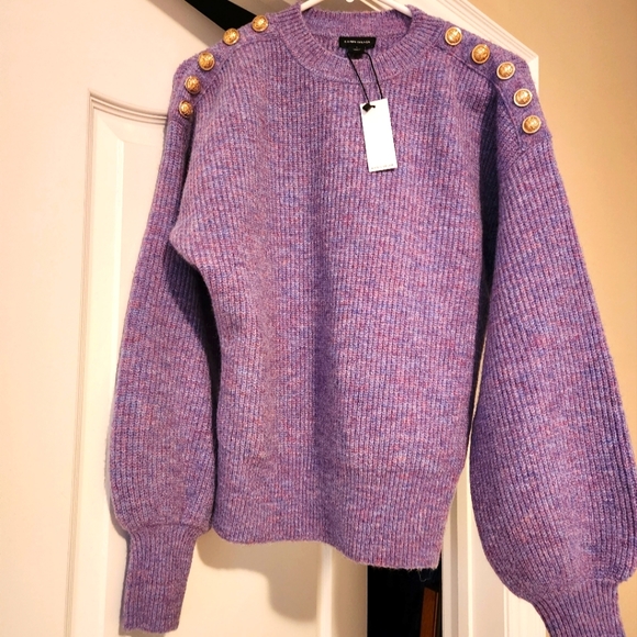 Karen Millen purple balloon sleeve sweater - Picture 1 of 2